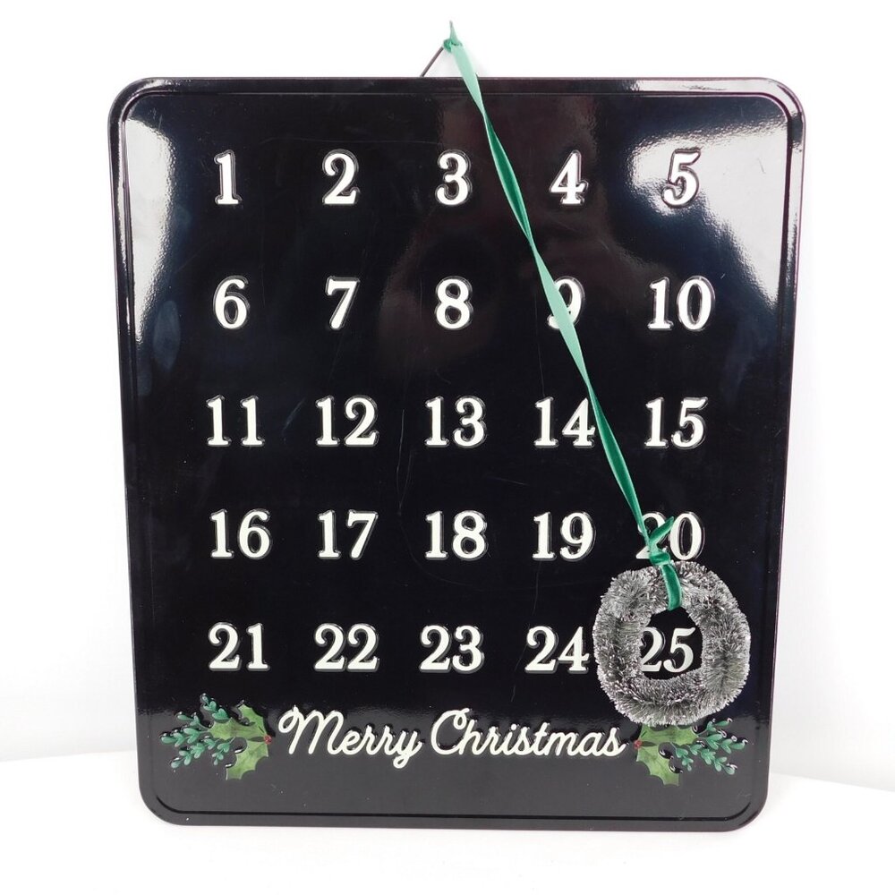 Ashland Merry Christmas Countdown Black Holiday Pines Metal Wall Decor Wreath